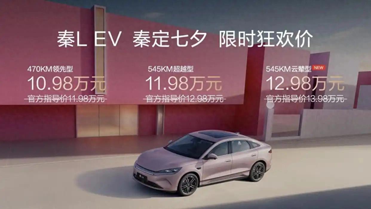 指導(dǎo)售價(jià)11.98萬元起！比亞迪 秦L EV 云輦版在成都車展上市